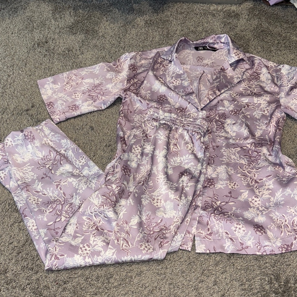 Zara Floral Set in Lavender and White - XSMALL